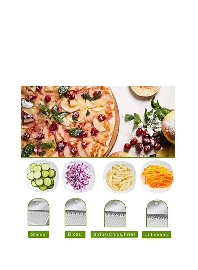 سبيس شوب قطاعة خضروات من مندولين قابلة للتعديل قطاعة بطاطس بصل آمنة متعددة الوظائف - Image 4