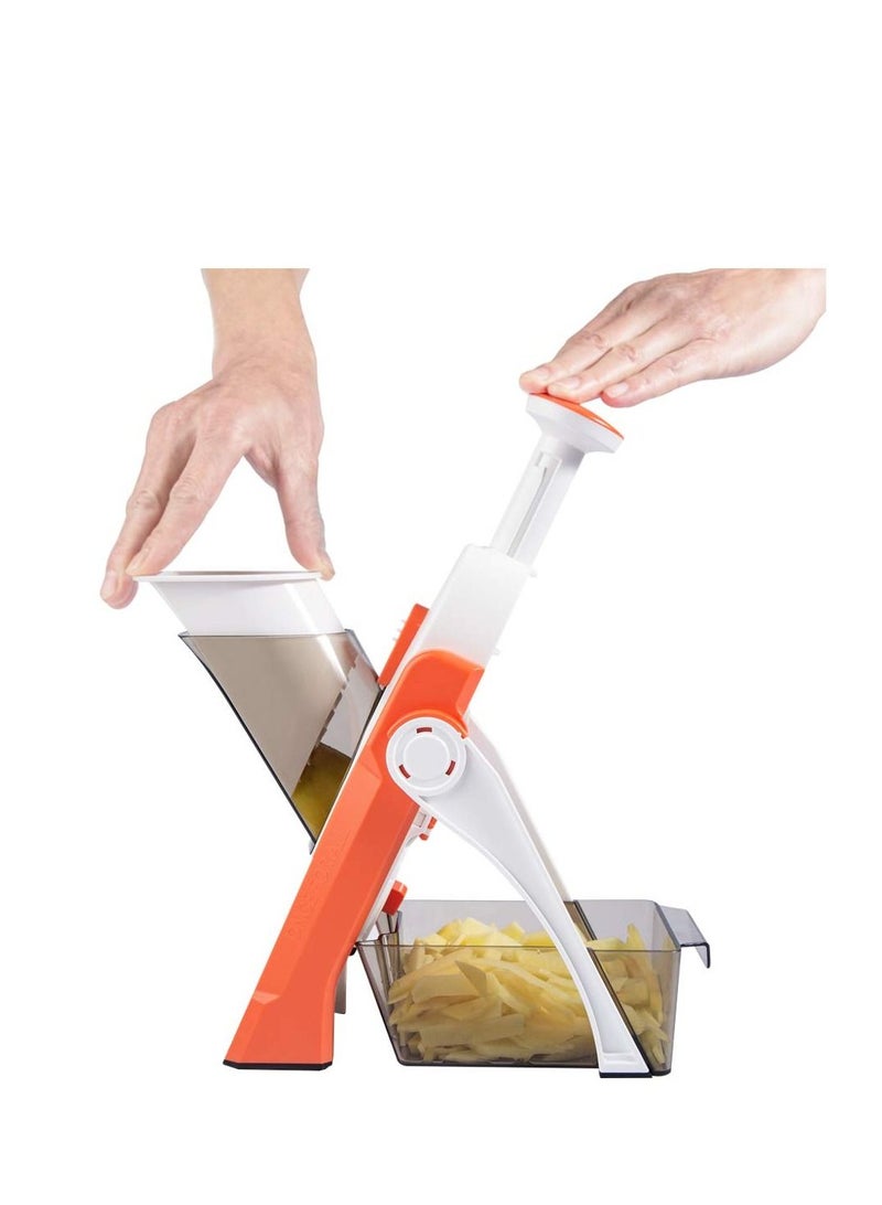 سبيس شوب قطاعة خضروات من مندولين قابلة للتعديل قطاعة بطاطس بصل آمنة متعددة الوظائف - Image 1