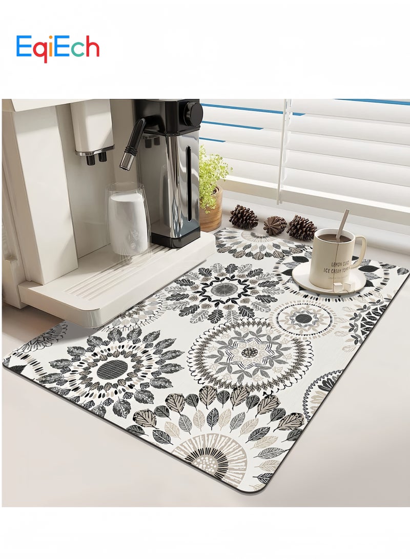 EqiEch Coffee Mat, Coffee Cup Mat, Coffee Mug Mat, Place Mats, Coffee Machine Accessories,Coffee Lover Gift White 60*40cm - Image 1