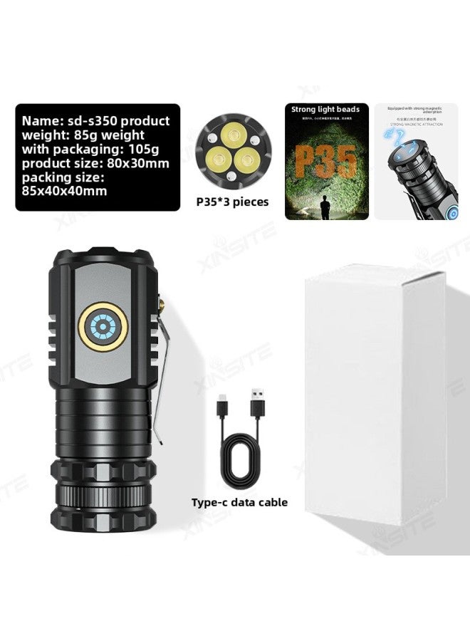 Outdoor High Brightness Long Battery Life Super Bright TYPE-C Charging Mini Cannon Multi-Functional Cap Clip Light 