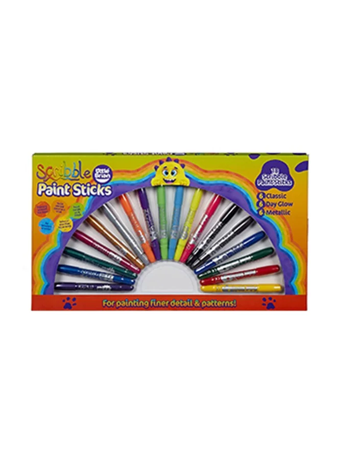 Little Brian Little Brian Scribble Paint Sticks – 12 Assorted Colours | Twist-Up, Mess-Free, Non-Toxic Solid Paint for Kids’ Creative Fun