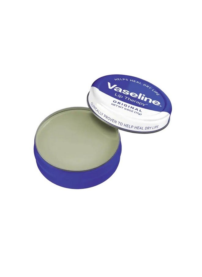 Vaseline - Vaseline Therapy Lip Balm Tin, Original, 0.6 Ounce (Pack of 3) - Image 1