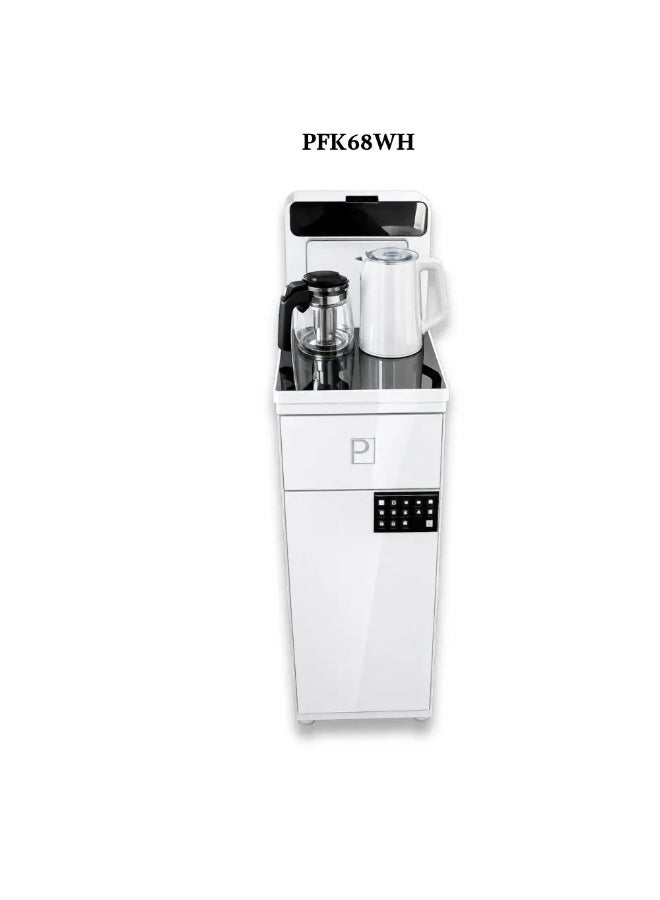 موزع مياه بيورتي ذكي مع صانع شاي، رقمي، بارد وساخن، تحكم عن بعد، PFK68WH - أبيض