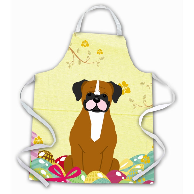 Caroline's Treasures ""Caroline's Treasures Easter Eggs Flashy Fawn Boxer Apron  Large  Multicolor""