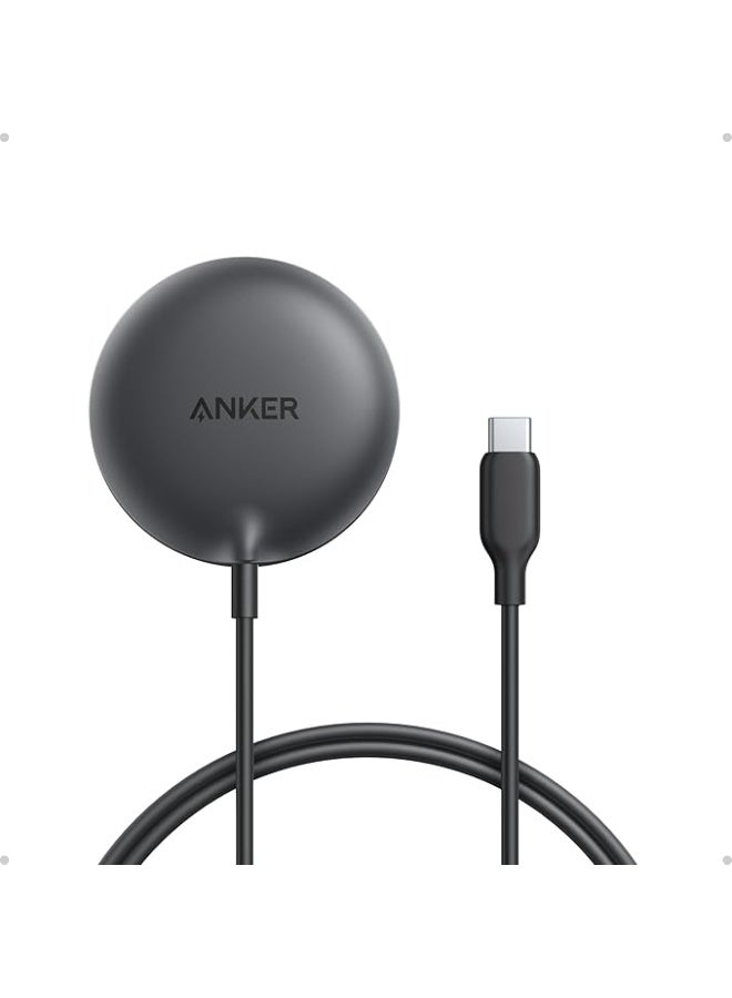 Anker Zolo Magnetic Wireless Charger, Qi2 Certified 15W MagSafe-Compatible Charging Pad for iPhone, AirPods, Black, 1 Pack black - Image 1