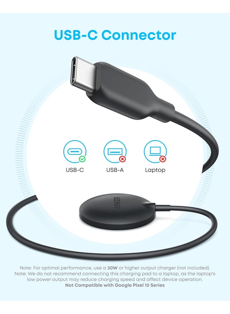 Anker Zolo Magnetic Wireless Charger, Qi2 Certified 15W MagSafe-Compatible Charging Pad for iPhone, AirPods, Black, 1 Pack black - Image 2
