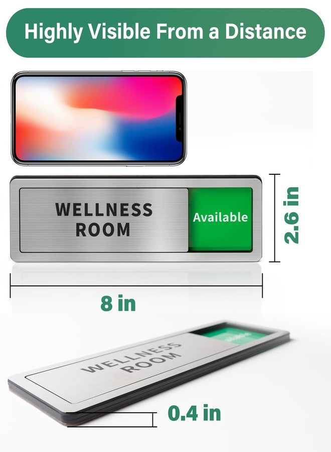 Abudada Meeting Room Sliding Door Signs Do Not Disturb, In Use/Available Slider Sign for Home Office Conference Vacant Occupied Privacy Slide Door Sign，Brushed Silver - Image 3