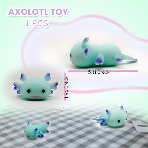 ZTATU Axolotl Squishy Toys Stress Balls for Adults 1PCS Salamander Squishy Dough Ball Sensory Toys Fidget Balls Stress Relief Toy Party Favors Axolotl Gifts Easter Basket Stuffers Blue - Image 5