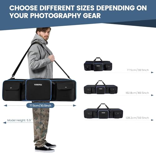 YOREPEK Tripod Carrying Case Bag 50.5", Resistant Light Stand Bag with 2 Removable Padding, Photo Studio Equipment Case for Tripods, Monopods, Speaker Stands, Umbrellas, Gear, Mic Stand, Tent Pole - Image 4