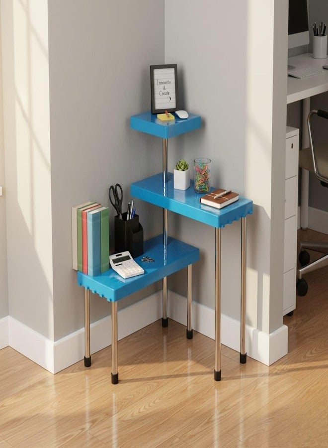 WEXUS 3 Tier Countertop Organizer Corner Shelf Rack - Multipurpose Storage Stand for Kitchen, Bathroom, Office, Makeup & Books | Space Saving Wooden/Bamboo Adjustable Rack - Image 3