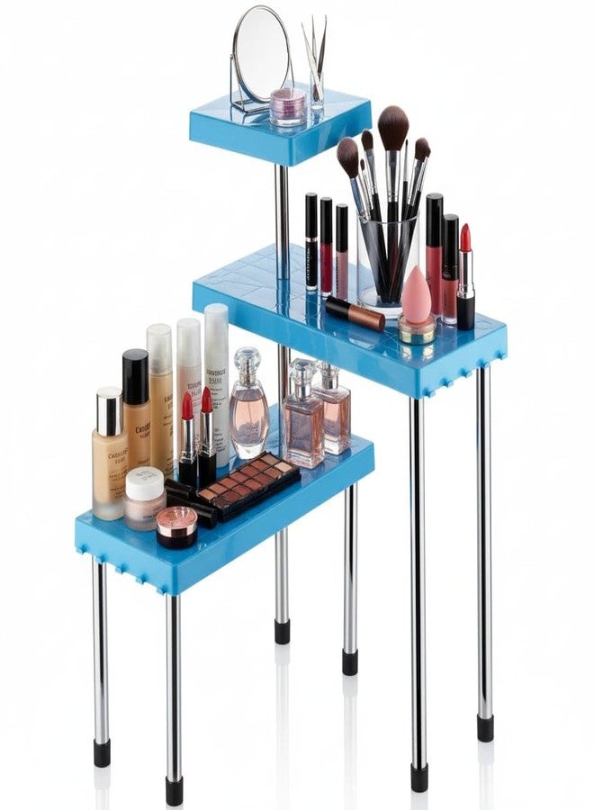 WEXUS 3 Tier Countertop Organizer Corner Shelf Rack - Multipurpose Storage Stand for Kitchen, Bathroom, Office, Makeup & Books | Space Saving Wooden/Bamboo Adjustable Rack - Image 1