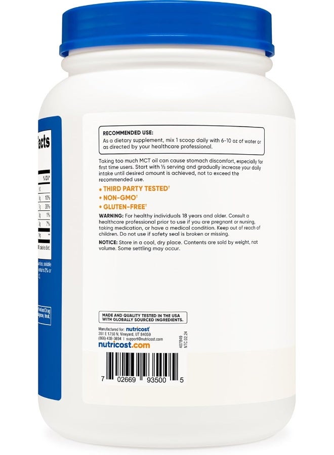 Nutricost Mct Oil Powder - Great For Keto, Ketosis And Ketogenic Diets - Zero Net Carbs - Made In The Usa, Non-Gmo + Gluten Free 2Lbs - Image 4