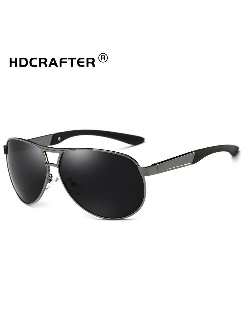HDCRAFTER Men's Full Frame Polarized UV400 Pilot Frame Sunglasses - Image 4