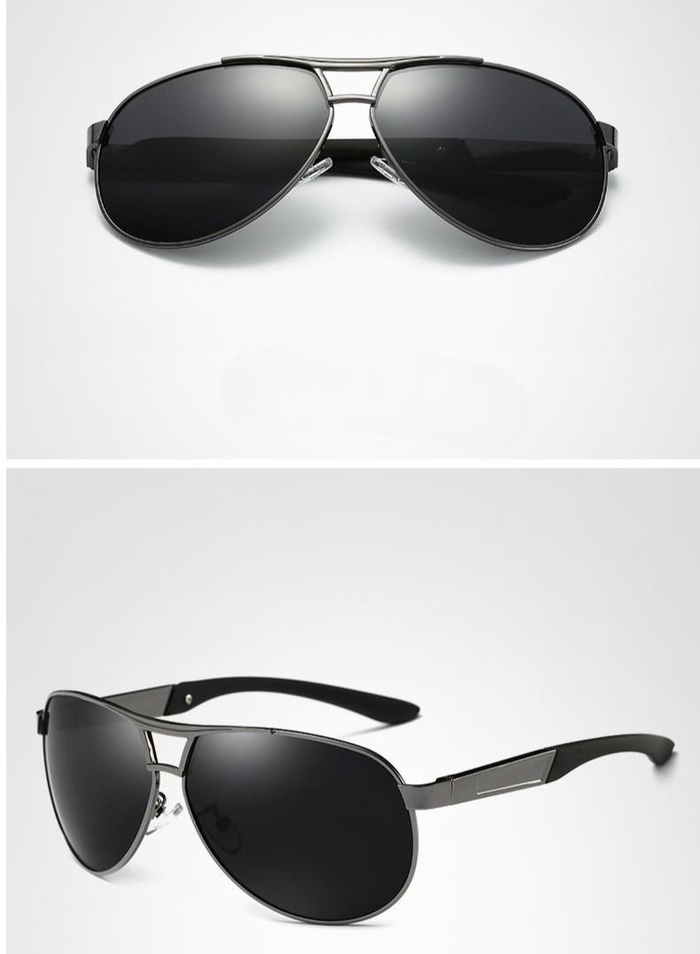 HDCRAFTER Men's Full Frame Polarized UV400 Pilot Frame Sunglasses - Image 2