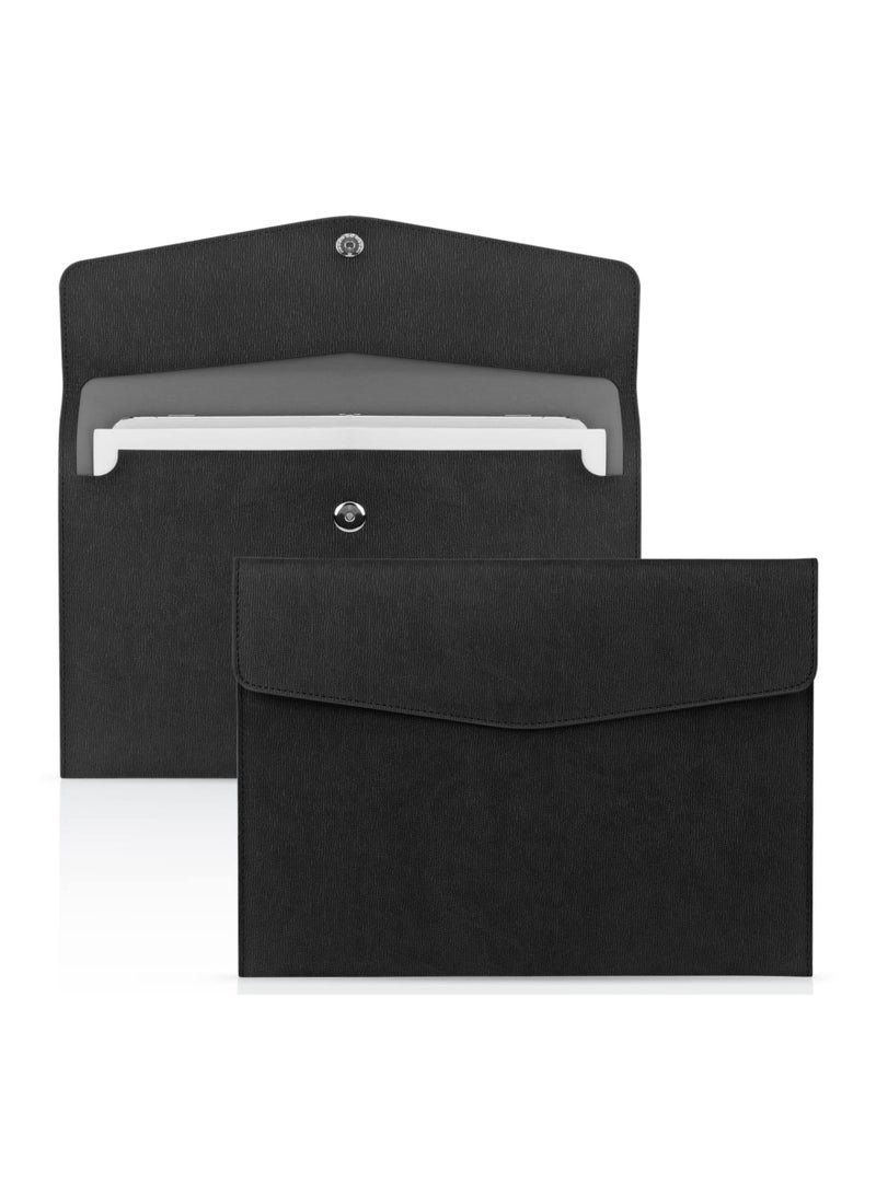 SOLARAE Waterproof Thin PU Leather A4 Expanding File Organizer, Portfolio Storage Case with Snap Closure, Letter Size Envelope Folder for Receipts, Contracts, and Pads. - Image 2