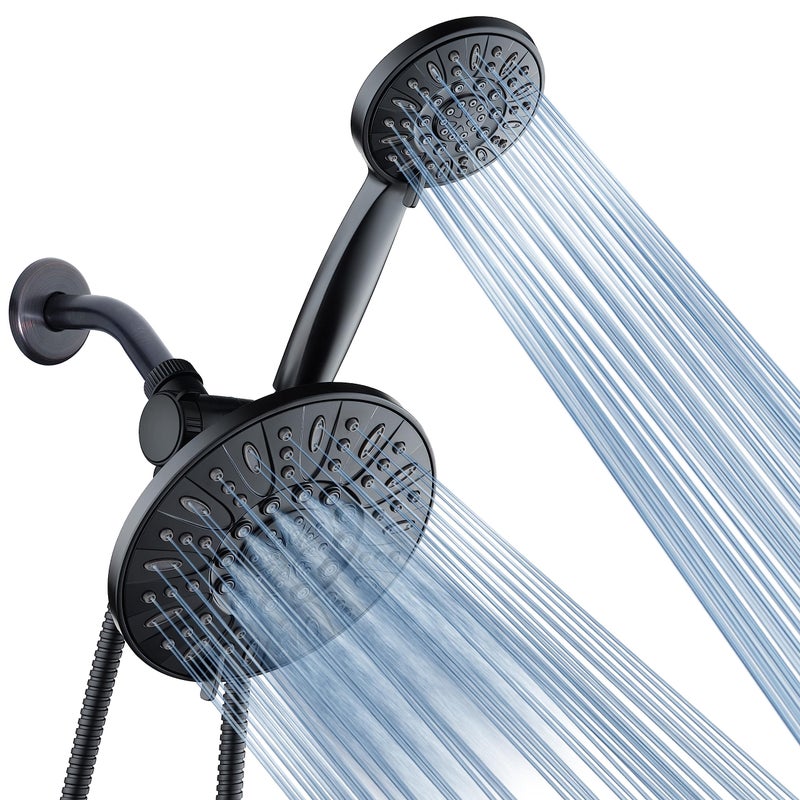 AquaDance 7 Premium High Pressure 3Way Rainfall Combo for The Best of Both Worlds Enjoy Luxurious Rain Showerhead and 6Setting Hand Held Shower Separately or Together Matte Black Finish - Image 2