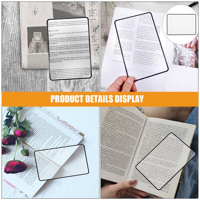 4 pcs Ultra-Thin Bookmark Full Page Reading Magnifier Sheet Lightweight Reading Magnifier Tool For Elderly - Image 5