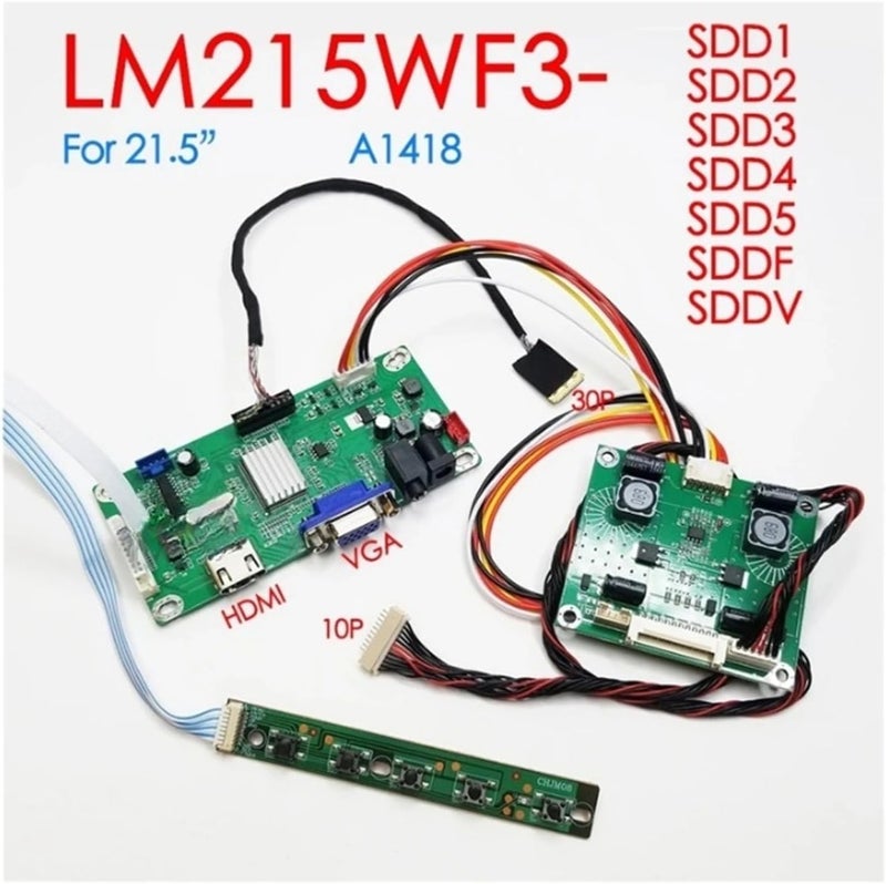 A1418 21.5" LCD Driver Board Kit, Compatible For IMac, 1920 1080 60Hz, HDMI VGA Audio, EDP 32P Controller Board, LM215WF3-SDD1 D2 D3 D4 D5 DF DV(LM215WF3-SDD1) - Image 4