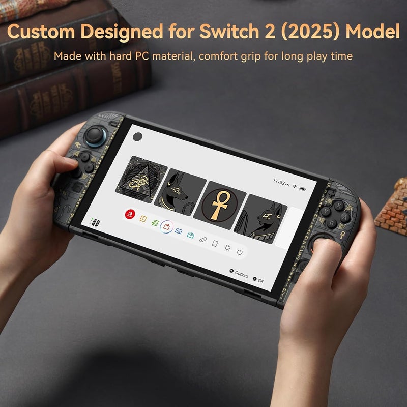 GeekShare غطاء حماية رقيق GeekShare المتوافق مع Switch 2 (2025)، غلاف صلب قابل للإرساء مضاد للخدوش وممتص للصدمات لوحدة ألعاب Switch 2 (الأسود الغامض) - Image 2