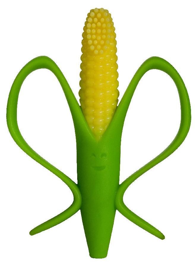 Baby Banana Baby Banana - Corn Cob Toothbrush, Training Teether Tooth Brush for Infant, Baby, and Toddler Green/Yellow Cornelius  - Image 2