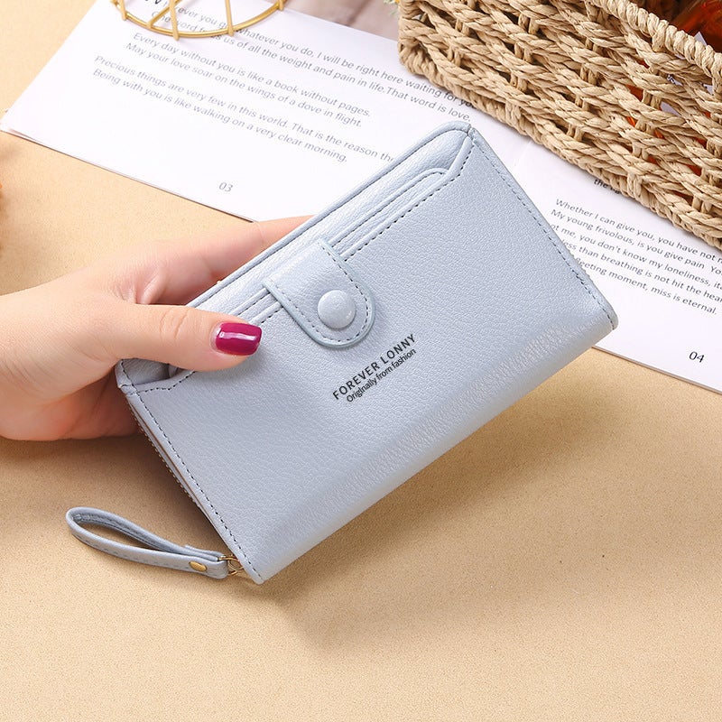 Multifunctional Solid Color PU Leather Wallet, RFID Blocking Design Portable Daily Storage Purse for Cards Cash Coin Business Use - Image 3
