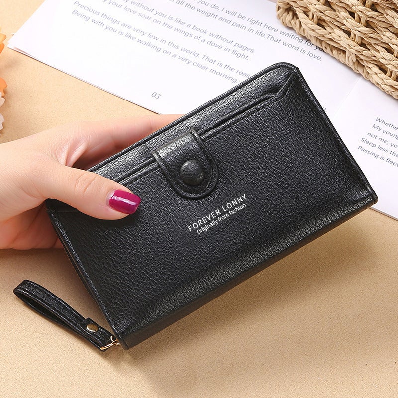 Multifunctional Solid Color PU Leather Wallet, RFID Blocking Design Portable Daily Storage Purse for Cards Cash Coin Business Use - Image 2
