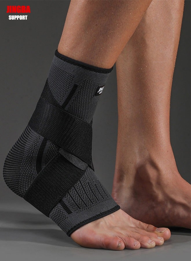 جينجبا سابورت دعامة الكاحل JINGBA للرياضات الخارجية واللياقة البدنية والضغط والحماية والجري وتسلق الجبال وركوب الدراجات وكرة القدم - تساعد على تثبيت عضلات ومفاصل الكاحل وتخفيف شفاء الإصابات والألم - Image 1