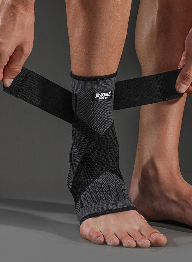 جينجبا سابورت دعامة الكاحل JINGBA للرياضات الخارجية واللياقة البدنية والضغط والحماية والجري وتسلق الجبال وركوب الدراجات وكرة القدم - تساعد على تثبيت عضلات ومفاصل الكاحل وتخفيف شفاء الإصابات والألم - Image 3