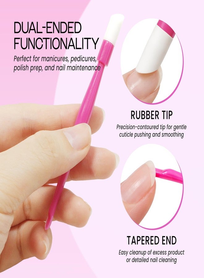 Pana® USA (10pcs in a Pack) Plastic Cuticle Pusher Hard Rubber Tipped Nail Art Tool Cleaner Remover - Image 3