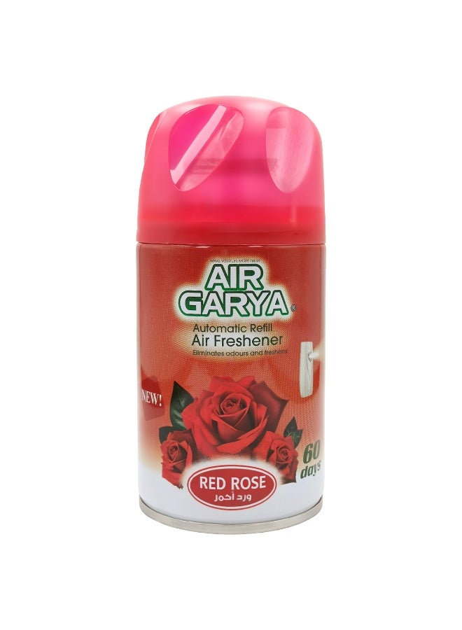 AIR GARYA Automatic Refill Air Freshener Red Rose 250ml Non-Aerosol Essential Oil Based Auto Spray Compatible with Dispenser Long Lasting Floral Odor Remover for Home Office Bathroom Kitchen Car Interior Air Purifier Fresh Scent Refill - Image 1