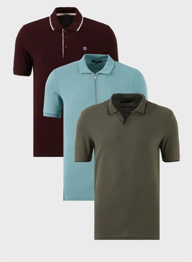 Buratti Buratti Cotton Regular Fit 3-Pack Polo Collar T-Shirt Men's POLO COLLAR T-SHIRT 59029641518S3
