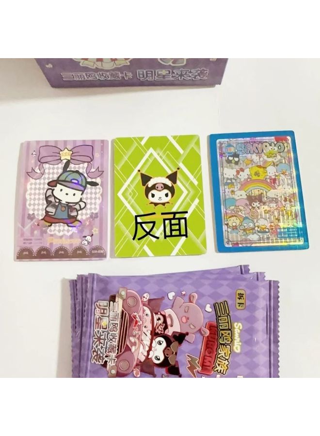 Sanrio Card Removal Card Collection Card Thick Card Kulomika Bag Melody Square Card Children's Toy Surrounding-Color:3 Thick Cards Per Pack-Specifications:One Yuan Bag, 30 Bags, 90 Sheets  - Image 3