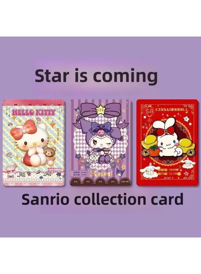 Sanrio Card Removal Card Collection Card Thick Card Kulomika Bag Melody Square Card Children's Toy Surrounding-Color:3 Thick Cards Per Pack-Specifications:One Yuan Bag, 30 Bags, 90 Sheets  - Image 2