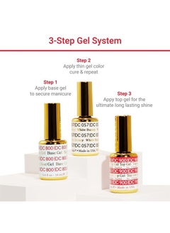 DAISY DND DND Gel Polish Set - 1 each of Red Gel Polish and Red Nail Polish, 066 French Raspberry, 0.5 Fl Oz  - Image 4