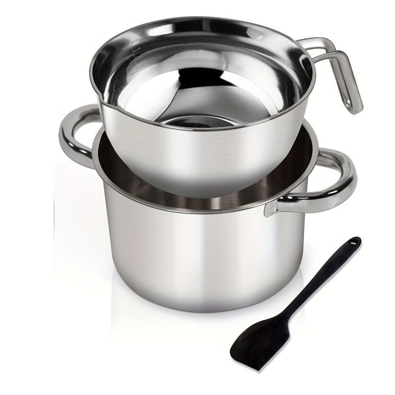 Double Boiler Pot 1250ML 304 Stainless Steel Melting Set With Spatula - Image 1