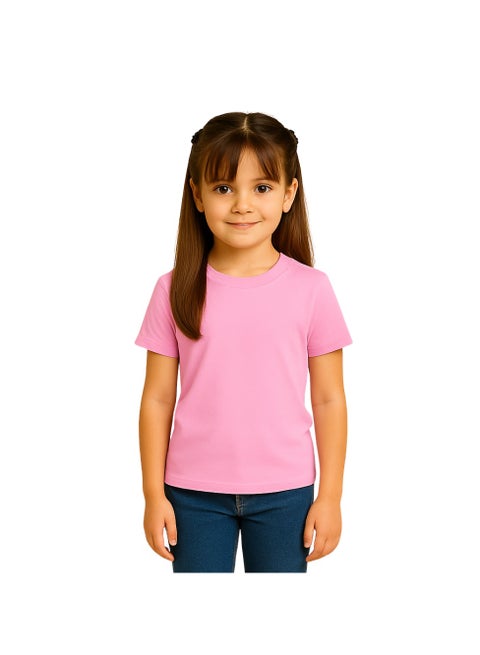 تي شيرت Printshop4me للأطفال برقبة دائرية للفتيات 170 جرامًا في المتر المربع من القطن الخالص الألوان الأساسية