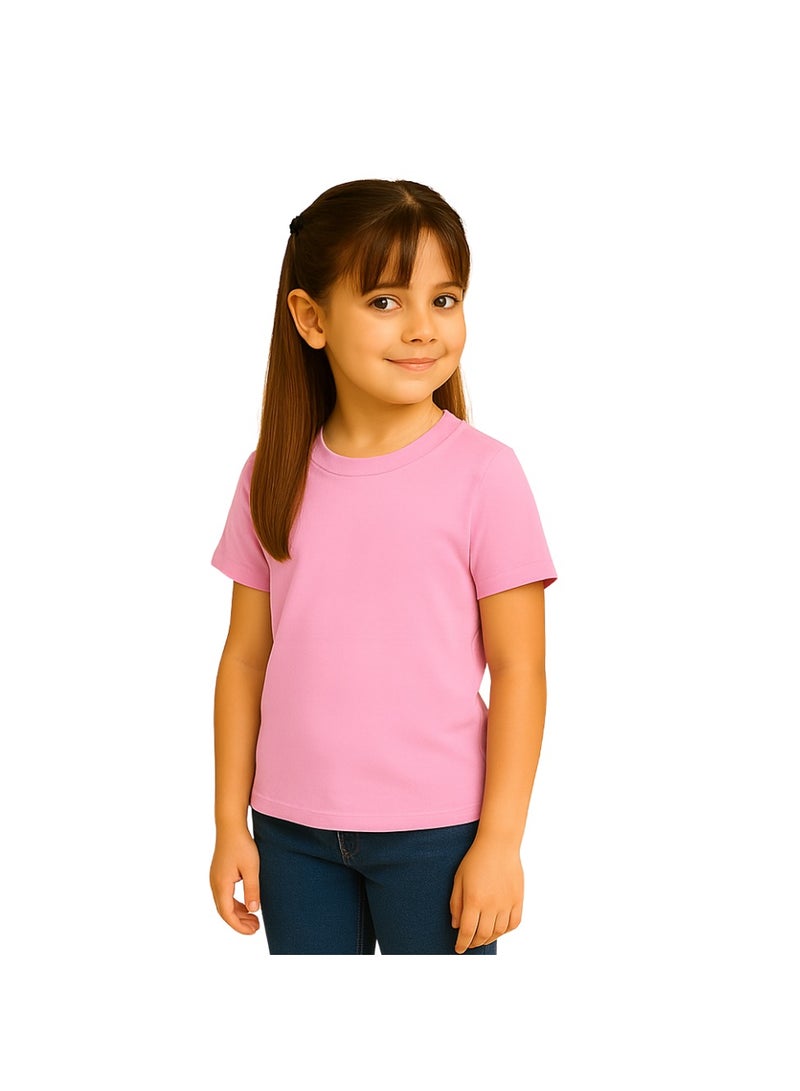 Printshop4me Kids Round Neck Girls T Shirt 170 GSM Pure Cotton Basic Colors - Image 2