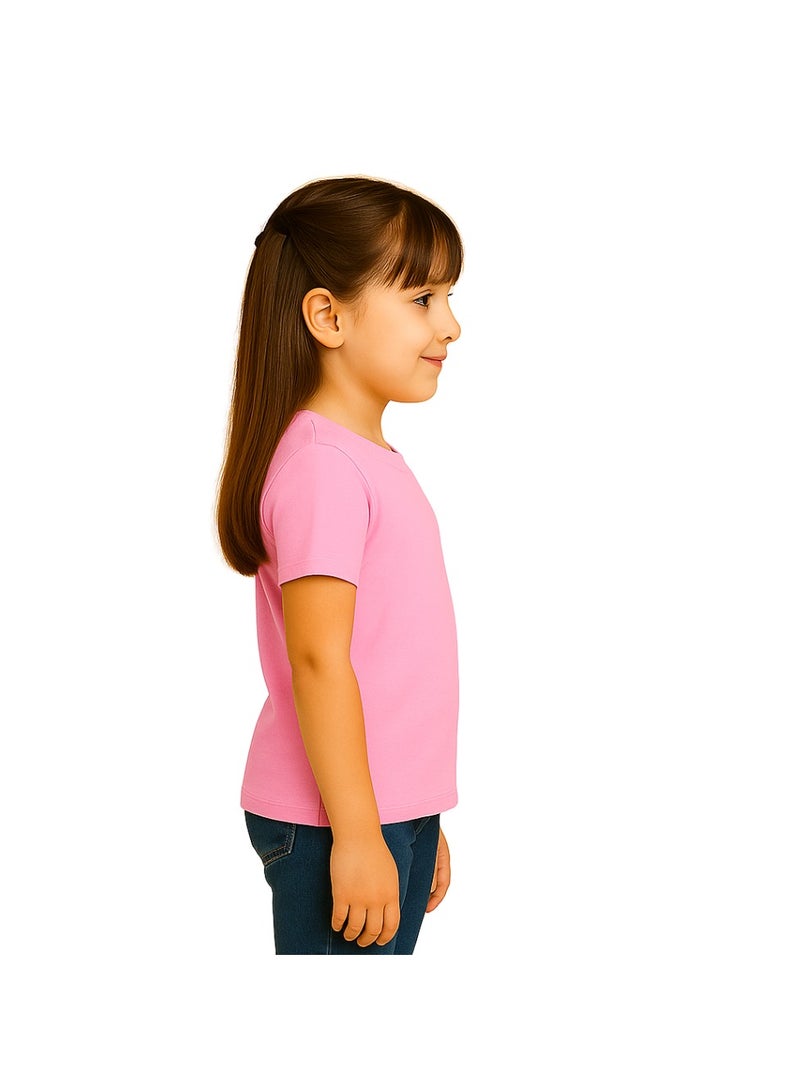 Printshop4me Kids Round Neck Girls T Shirt 170 GSM Pure Cotton Basic Colors - Image 4