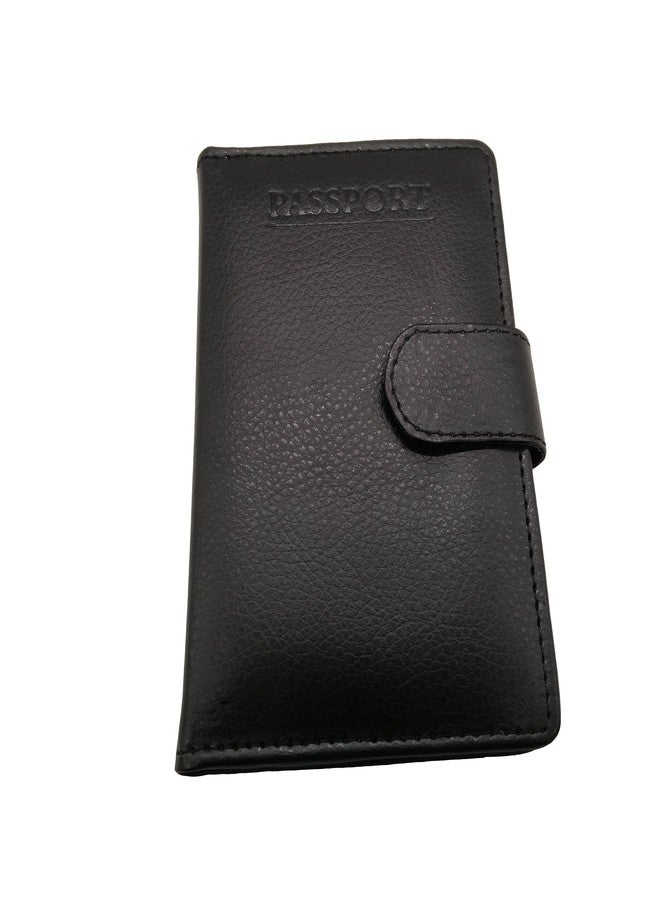 essart Pu Leather Travel Wallet and Family Unisex Passport Holder Wallet Organizer Case for Credit Debit Card Ticket Coins Money Cash Currency (AA-270-A-Black) - Image 2