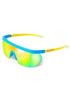 Neon Blue Jam Blasters Sport Style Reflective Sunglasses