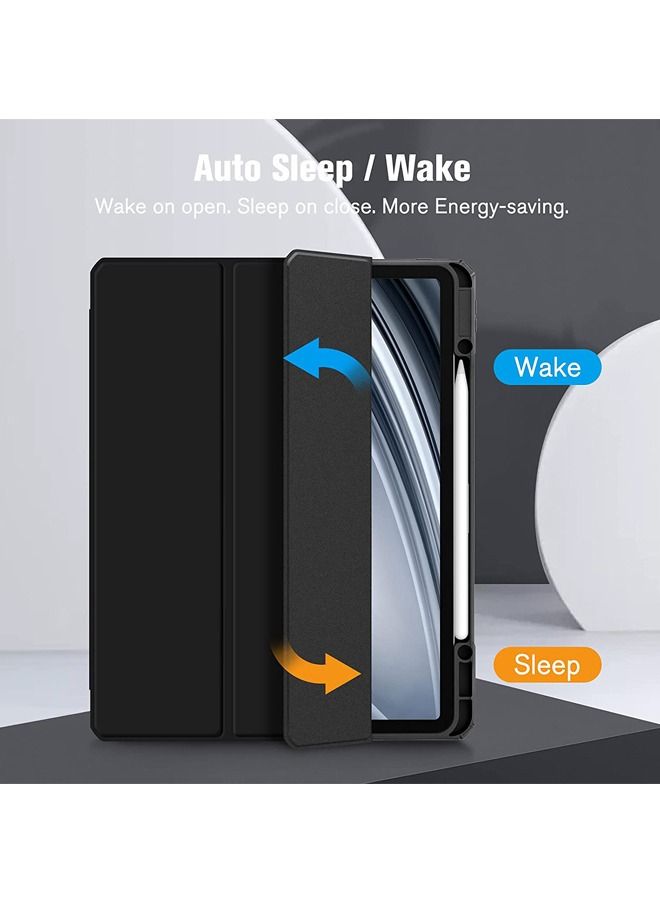 روك بو تنطبق على أبل آي باد برو 12.9 بوصة ( 2021 / 2020 ) الجيل الأول من غطاء الحماية ، مع حامل القلم ، [ دعم أبل شحن قلم رصاص مع لمسة معرف ] ، غطاء حماية شفافة ، استيقظ التلقائي / النوم ، أسود - Image 3