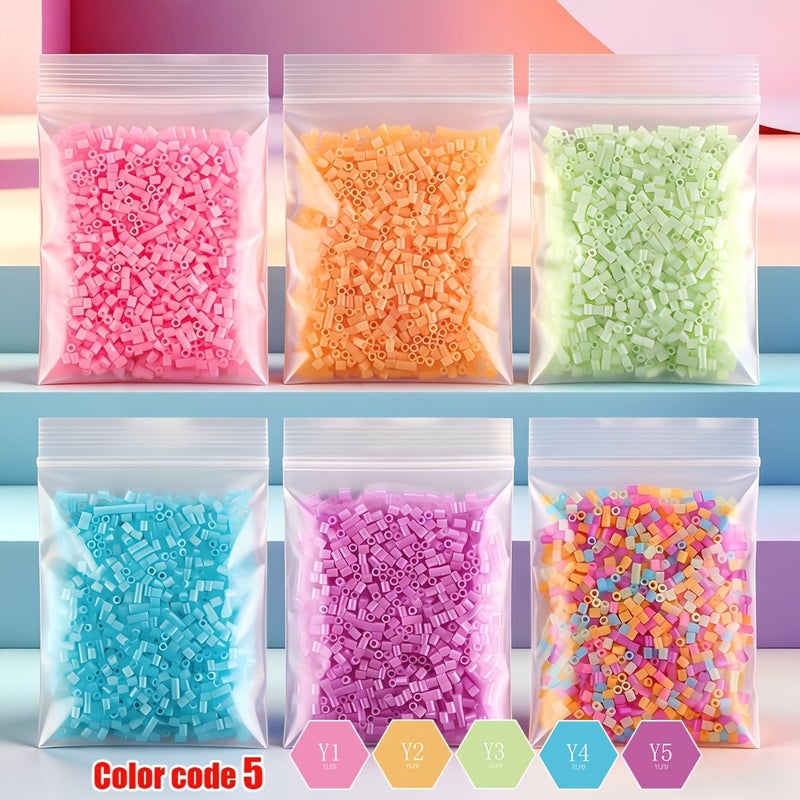 1005 Pcs Pony Beads Plastic Loose Beads for Crafting Vibrant Colors - Image 1