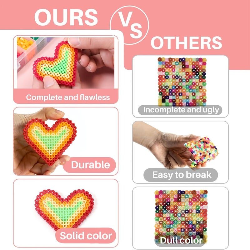 1005 Pcs Pony Beads Plastic Loose Beads for Crafting Vibrant Colors - Image 2