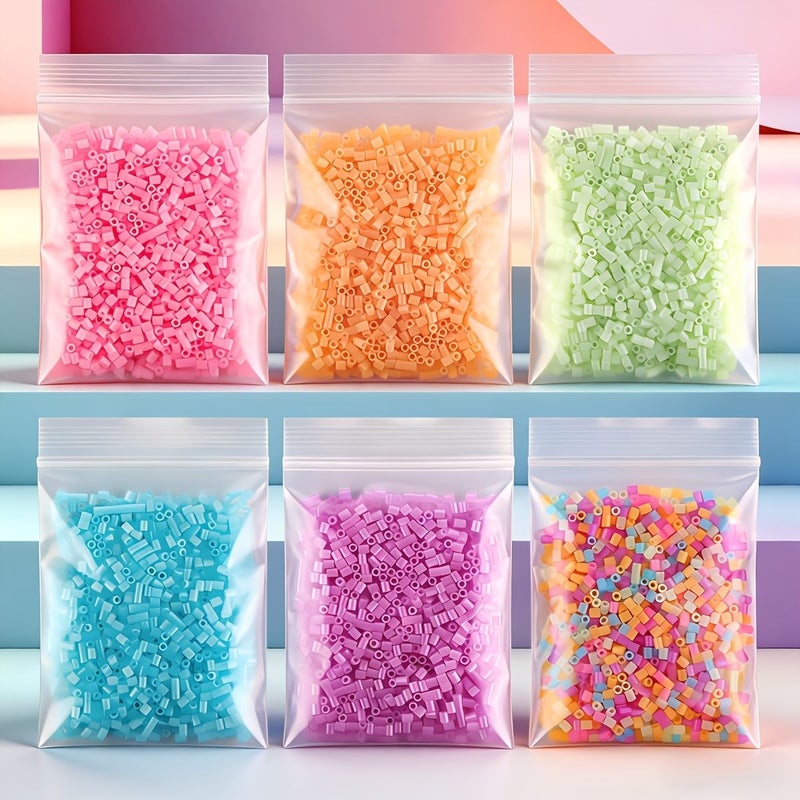1005 Pcs Pony Beads Plastic Loose Beads for Crafting Vibrant Colors - Image 5