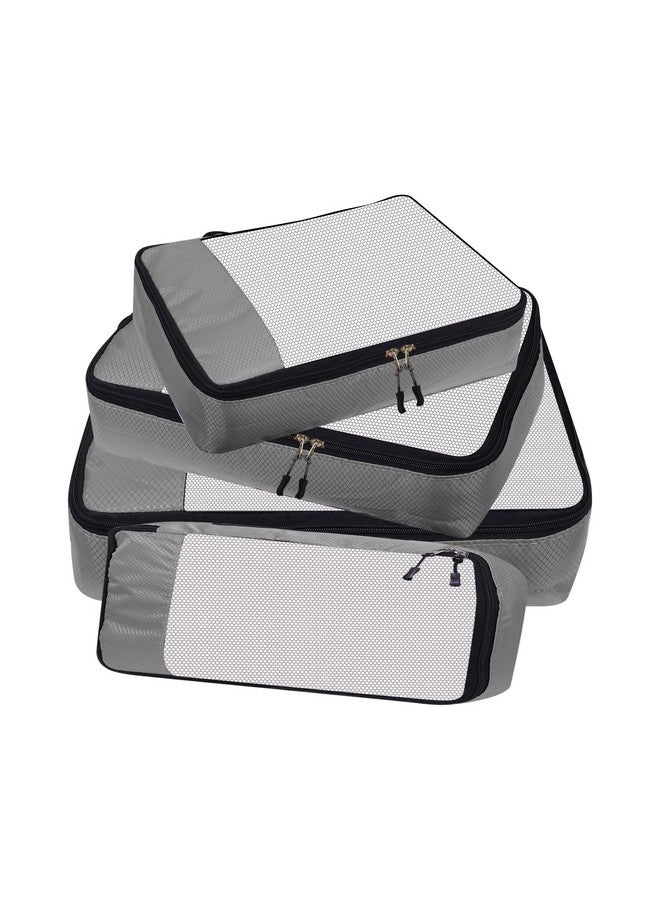 GOMAJO Packing Cube Travel Organizer for Men and Women Luggage Laundry Clothes Storage Pouch (Grey, Set of 4) - Image 2