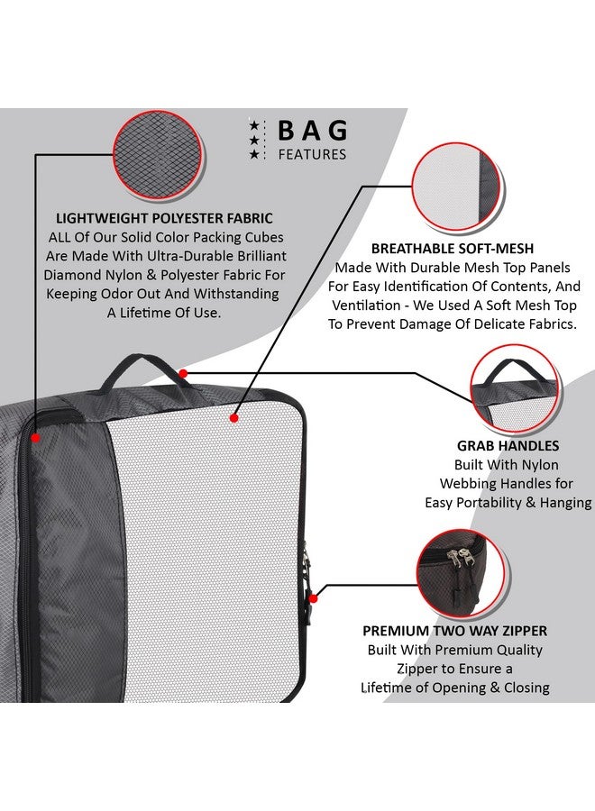 GOMAJO Packing Cube Travel Organizer for Men and Women Luggage Laundry Clothes Storage Pouch (Grey, Set of 4) - Image 3