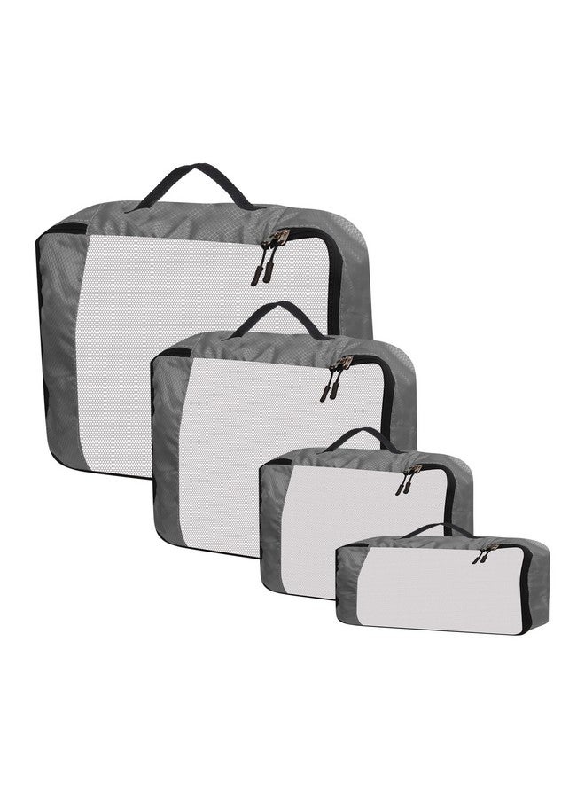 GOMAJO Packing Cube Travel Organizer for Men and Women Luggage Laundry Clothes Storage Pouch (Grey, Set of 4) - Image 1