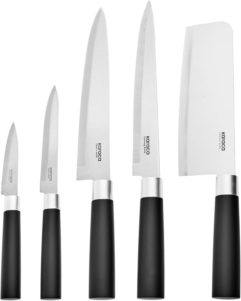 Skycut Cleaver Knife Set with Stand 6-Pieces, Black
