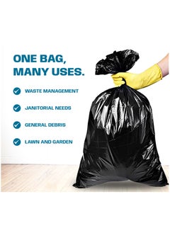 Hi Care (Pack of 100 Bags) Hi-Care Garbage Bag Black 80X110cm 25 Micron Heavy Duty Oxo Biodegradable Plastic Bag Large Trash Bags Dustbin Bags Waste Bag Office Bag Strong & Durable Bin Bag Garbage Bag Large  - Image 3