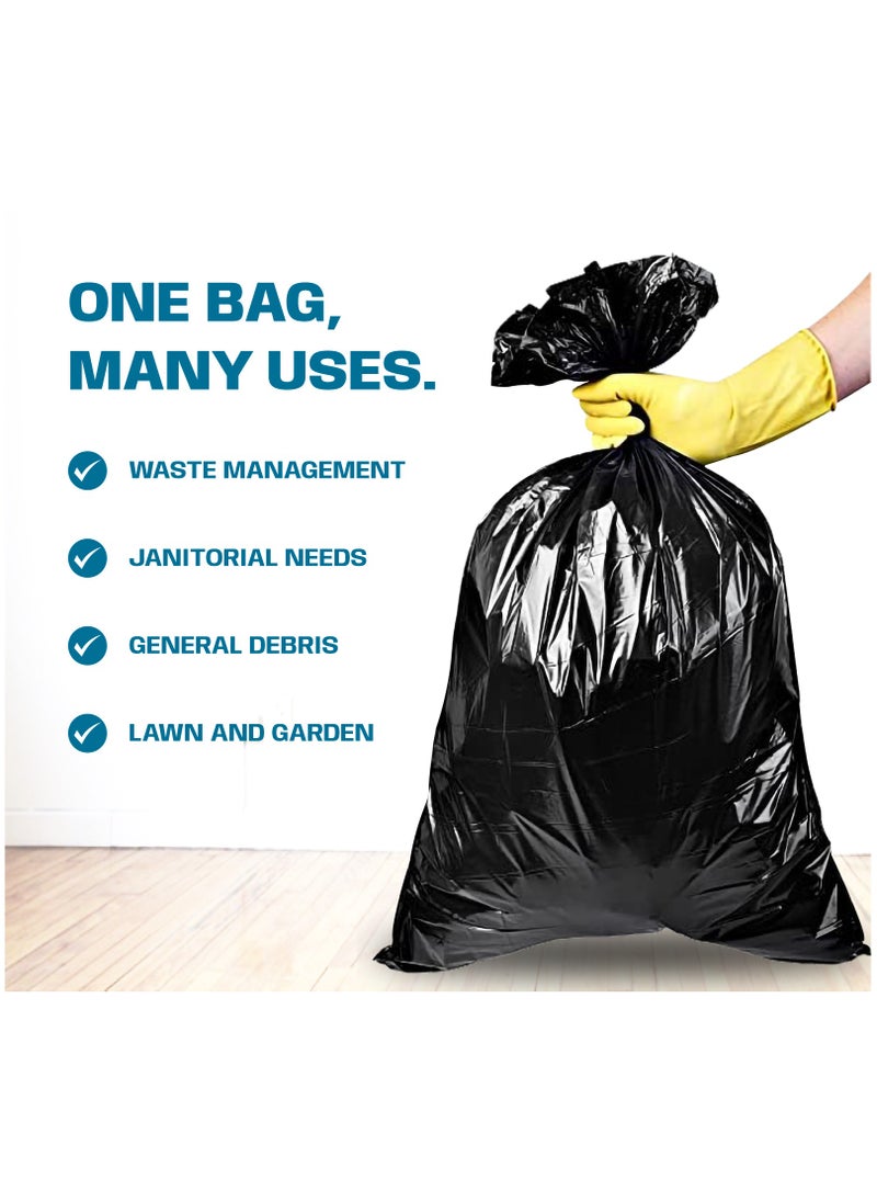 Hi Care (Pack of 100 Bags) Hi-Care Garbage Bag Black 80X110cm 25 Micron Heavy Duty Oxo Biodegradable Plastic Bag Large Trash Bags Dustbin Bags Waste Bag Office Bag Strong & Durable Bin Bag Garbage Bag Large  - Image 3